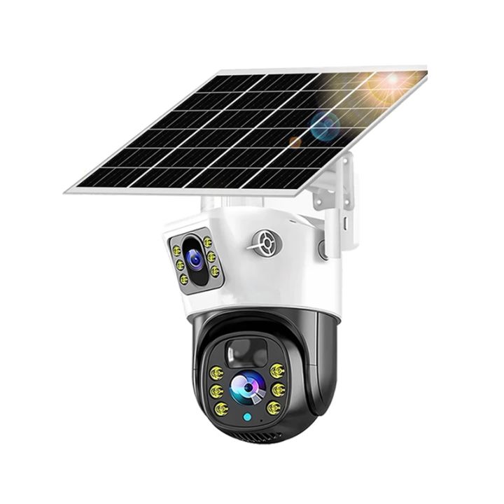 V380 4K 8MP WiFi Solar Battery PTZ Camera Dual Lens Dual Screen Outdoor ...