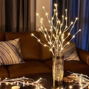 LED White Birch Branch Festive Lights Christmas Tree Branch Fairy Garland Light Party Wedding Decoration Twig Dinner Table Lamp