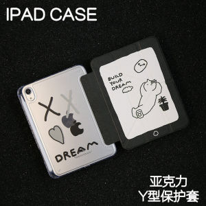 Acrylic Cat Design Protective Case for iPad 10.2/12.9 Inch with Pen Holder Anti-Fall And Bend Hard Shell Cover Compatible with Air 4/5/6 pro 11/10.9 Mini 6/7