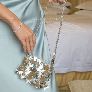 UGALS | French Fairy Metal Glitter Shell Star Chain Bag