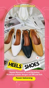 BAREL - viona sepatu Mules Heels Wanita | Slingback Hak 5 cm