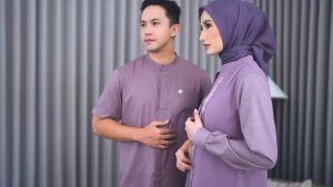 Sarimbit Kiara NBRS Set Keluarga Gamis Koko Dewasa Anak Setelan Dress Toasted Nut Rayya Series