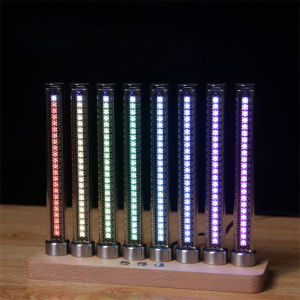 Music Spectrum Display Rhythm Light Cyberpunk Pseudo Glow Tube LED Music Level Gift for SLCreateFFT Raw wood/Walnut