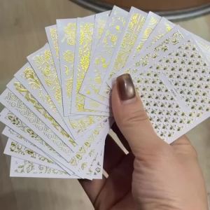 30Pcs 3D Baroque Flower Nail Stickers 6.5*5.2cm Vintage Floral Scroll Self-Adhesive Nails Decals Luxury Wedding Manicure Sliders