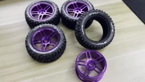 Bộ Lốp Xe RC Địa Hình Và Bánh Xe Kim Loại Thay Thế RED SPIDER 4 Chiếc Dành Cho Xe Đua TT01 TT02 MST Yokomo HSP