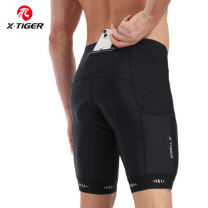X-TIGER Mens cycling shorts Pocket padded reflective shorts Bicycle MTB underwear Outdoor leisure trousers Swimming trunks