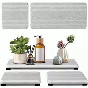 Sincecu Diatomite Kitchen Sink Tray Holder Set - 3Pcs Absorbent Tray for Bathroom & Kitchen Counter