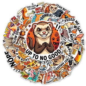 50 PCS Funny Attitude Animal Stickers Pack Sticker Waterproof Material New Luggage Laptop Scrapbook Student Vinyl Decals