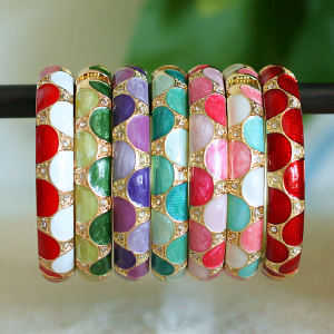 Beijing Tourism Souvenir Enamel Jingtailan Open Hand Bracelet Retro Lacquer Hanfu Accessory Fashionable Jewelry Wristwear