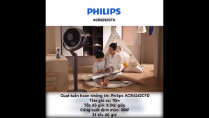 BẢO HÀNH 2 NĂM - Quạt tuần hoàn kiêm lọc không khí Serial 4000 động cơ biến tần cao cấp. Thương hiệu Hà Lan nổi tiếng Philips - ACR4242CFD