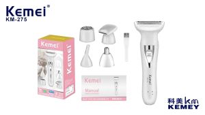 Kemei 5 IN 1 Mult Epilator Portable Hair Removal Eyebrow Trimmer Electric Shaver Rechargeable KM-275