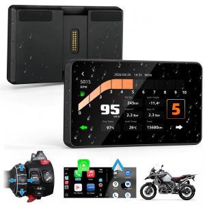 6.2" Wireless Motorcycle CarPlay & Android Auto for BMW Motorcycles - Native Wonder Wheel TPMS/RPM | 1200-Nit IP69K