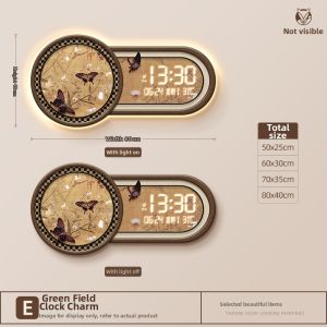 HAOJIUBUJIAN | Vintage Aesthetic Digital Clock with Perpetual Calendar Wall Art