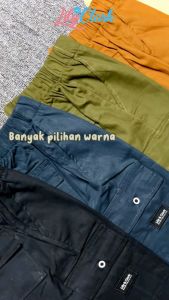Lily And Clark Celana Panjang Cargo Basic Anak Laki-Laki Warna Hitam CA02