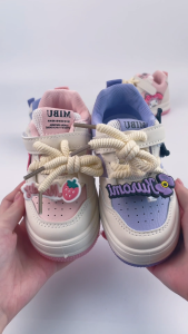 JUSTSL 2024 Fashion Sports Shoes Childrens High-Cut Casual Shoes Girls Cute Cartoon Board Shoes