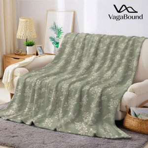 sage green vintage floral Flannel Blanket Warm Soft Halloween Christmas Decorative Couch Warm Cozy All-Season Gift