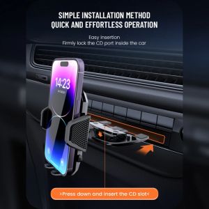 CD Slot Car Phone Holder Gravity Auto Lock Mount 360° Rotation Universal Smartphone GPS Navigation Cradle