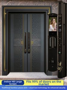 AODENG | Double Doors Wooden & Copper Door Security Lock for Luxury Interiors