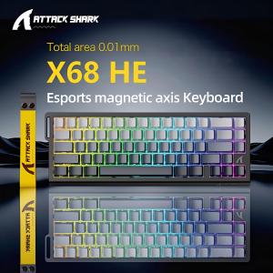 ATTACK SHARK | ATTACK SHARK X68HE Magnetic Keyboard 8000Hz 0.01mm RT Accuracy PBT Keycap Hall Magnetic Switch RGB Web Driver