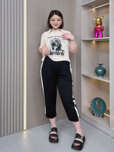 Ice Silk Thin Seven-Foot Pants Women Loose Slim Straight Leg Summer Large Size Casual Sports Pants High Waist Korean Style