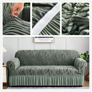 1/2/3/4 Seat Sofa Cover with Skirt Universal Elastic Anti-Slip Couch Cover Living Room L-shaped Sofa Slipcover