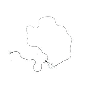 Titanium Steel Trap Double Ring Linked Pull out Necklace Mens Luxury Design Elegant Clavicle Chain High-End Sensation Jewelry