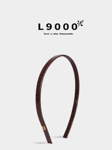 L9000/Retro PU Leather Metal Label Slim Hair Hoop Female Classy Western Style Hairpin Not-Too-Tight Hair Fixer Headwear for Face Wash