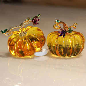 Luxury Crystal Pumpkin Decoration Modern Simplicity Style Home Decoratives Halloween Gift for Friends Hallway Fruit Or Vegetable