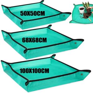 เสื่อปลูกพับได้กันน้ำขนาด50/68/100ซม. เสื่อปลูกกระถางในสวนแบบนำกลับมาใช้ใหม่ได้เสื่อทำสวนดอกไม้