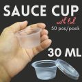 50pcs Sauce Cup Transparent 30ml for Ketchup mayo hotsauce. 
