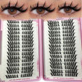 32Rows Fox Eye Manga  Cluster Lashes Cat Eye Lashes Individual Lashes Natural Look DIY Eyelash Extension Volume Lash Clusters. 