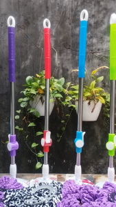 Cây Lau Nhà Xoay 360 Độ G.02 - Dài 125cm Mâm Inox đi kèm bông lau  Khóa Gạt lên Xuống