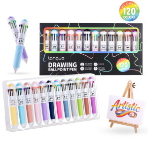 Multicolor Pens28/60/120 Colors 10-in-1 Colored Ballpoint Pen0.8mm Fine Point Smooth WritingRetractable Ballpoint Pens