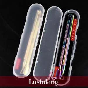 2PCS Steel Double-ended Cuticle Pusher Dead Skin Remover Nail Polish Remover Pusher Nails Art Tool for Manicure Storage Box Gift