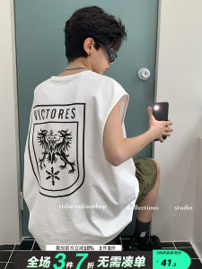 Boys Summer Sleeveless Cotton Vest Trendy Brand Pure Cotton T-Shirt Youth Summer Ball Game Uniform Breathable Cool Style