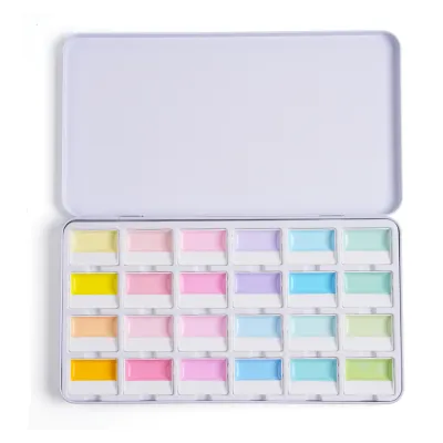 Fuumuui 24-Color Opaque Semi-Solid Watercolor Paint Set