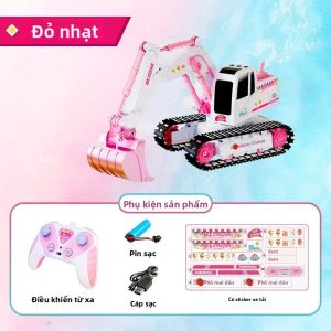 Đồ Chơi Máy Xúc RC 2.4G Điều Khiển Từ Xa Bằng Hợp Kim Máy Đào Bánh Xích Xe Kỹ Thuật Có Đèn & Âm Nhạc Dành Cho Trẻ Em Trai Và Gái