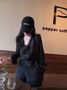 YUFUQING | French Style V-Neck Sun Protection Shirt Set Womens Summer New Loose Wide Leg Short Pants Two-Piece Set Fashionable Casual