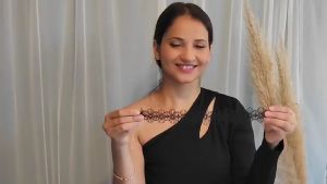 Kalung Wanita Choker Flower Black Korea Style Gaya Casual Necklace Aksesoris Perhiasan