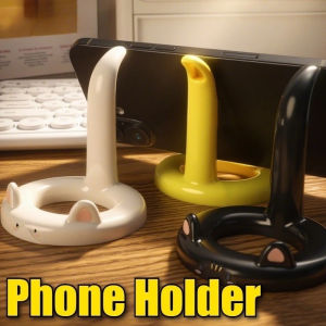 Universal Cute Cartoon Cat Shape Holder Mobile Phones Bracket Anti Slip Desktop Cellphones Stand Home Office Phone Mount