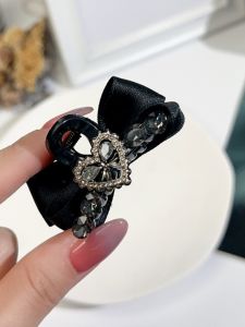 Elegant Small Size 5cm Hair Clip with Butterfly Knot Netting Shark Clamp Diamond Dust Hair Accessories Hair Grips Headwear