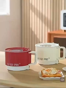 Ramen Cooker 1.6l Electric Noodle Pot Mini Noodle Maker Cooker Portable Steam Hot Pot Multifunctional Soup Making Pot Rapid Noodle Maker for Soups Stews & Oatmeal