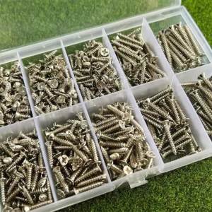 100/200 Piece M4 Stainless Steel Self-Tapping Screw Set Wood Locking Screws Suitable for Locking Wood and Metal