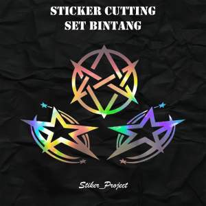 Sticker Cutting | stiker set isi 3pcs logo bintang stiker motor bintang