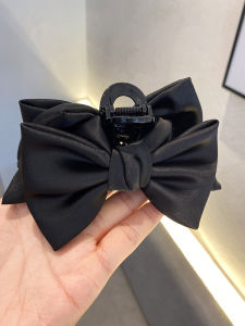 Wht Same Style Black Bows Barrettes Female Back Head Grip Large Size Shark Clip Elegant New Arrival Hair Clip Headdress