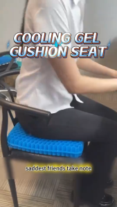 Honeycomb Cooling Gel Seat Cushion Breathable Pressure Relief Pad for Office Chair Car Driving Home