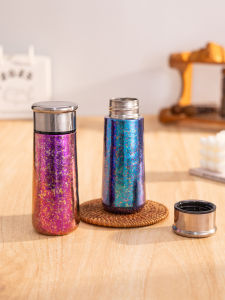 แก้วน้ำเก็บความร้อนเก็บความเย็นไททาเนียม ขนาดเล็ก สองชั้น วัสดุอิ่มตัว ดีไซน์สุดเก๋ สำหรับผู้ชายและผู้หญิง