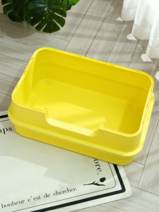 DEARYOYO Folding Cat Litter Box Large Open Thickened Semi-Enclosed Cat Toilet