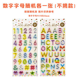 Alphanumeric Sticker Kids Gold Foil Color Gold 3D Stereo English Symbol Baby Girl Decoration Stickers