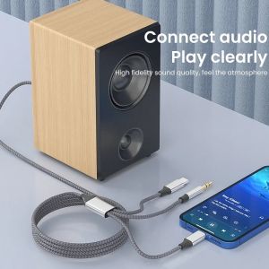 3.5mm/8Pin/Type C 3in1 3.5mm Jack Aux Cable for iPhone iPad Tablet Car Speaker Headphone Audio Adapter for Huawei Samsung Xiaomi